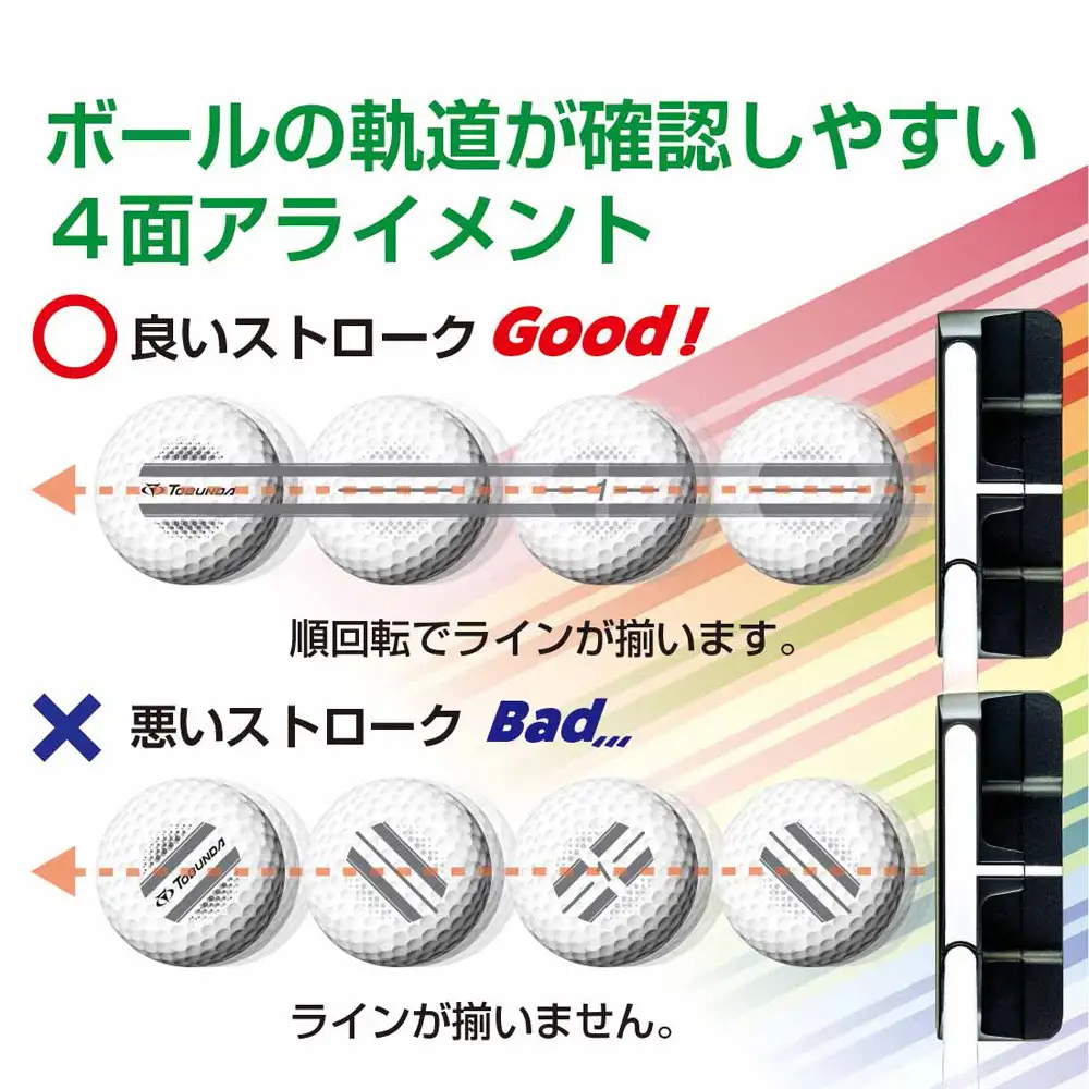 ゴルフボール トブンダ/ホワイト×オレンジ/4面アライメント/12球