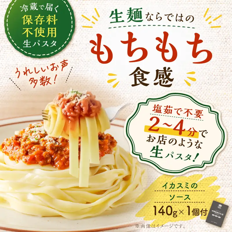 生フェットチーネ 130g×10個 イカスミのソース 1個付き K036-014_07 パスタ 麺 麺類 