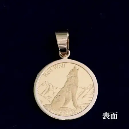 K24純金ウルフ＆コンドルコイン【1/25oz】ペンダントヘッド【配送不可地域：沖縄県】【1750591】