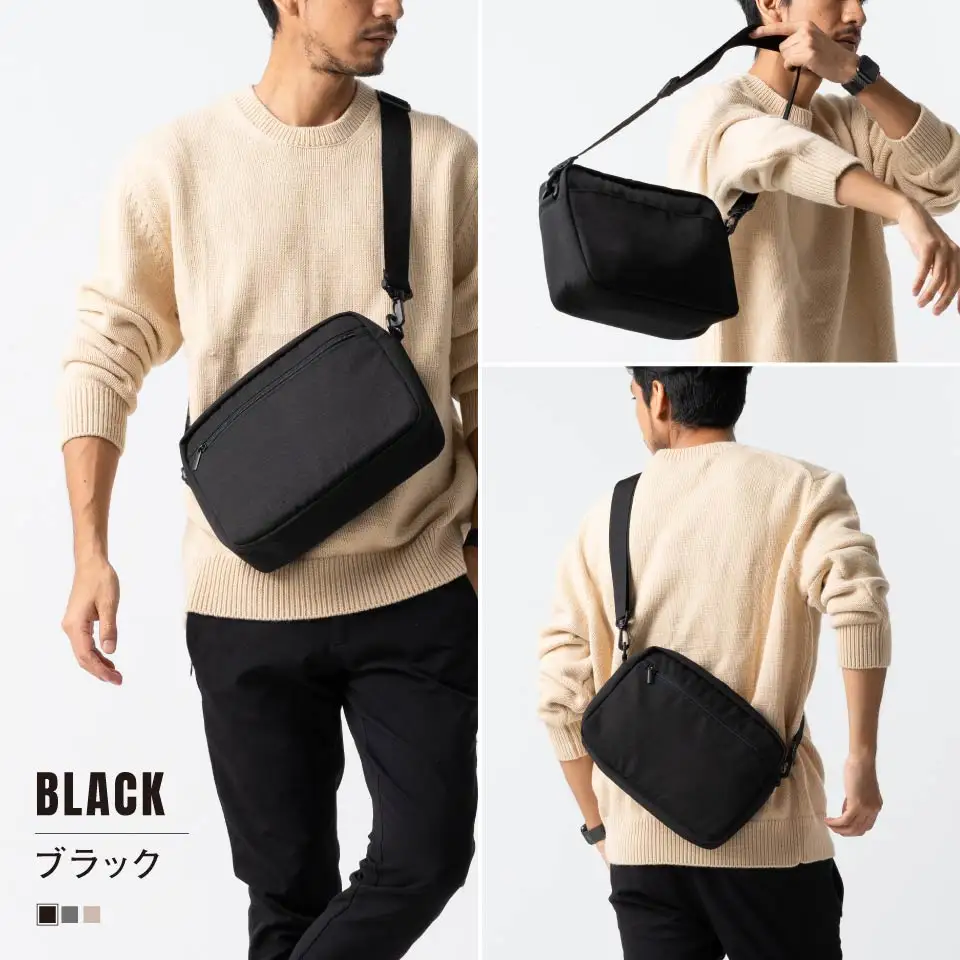 ブラック MURA 撥水×抗菌×軽量 ショルダーバッグ｜ショルダー