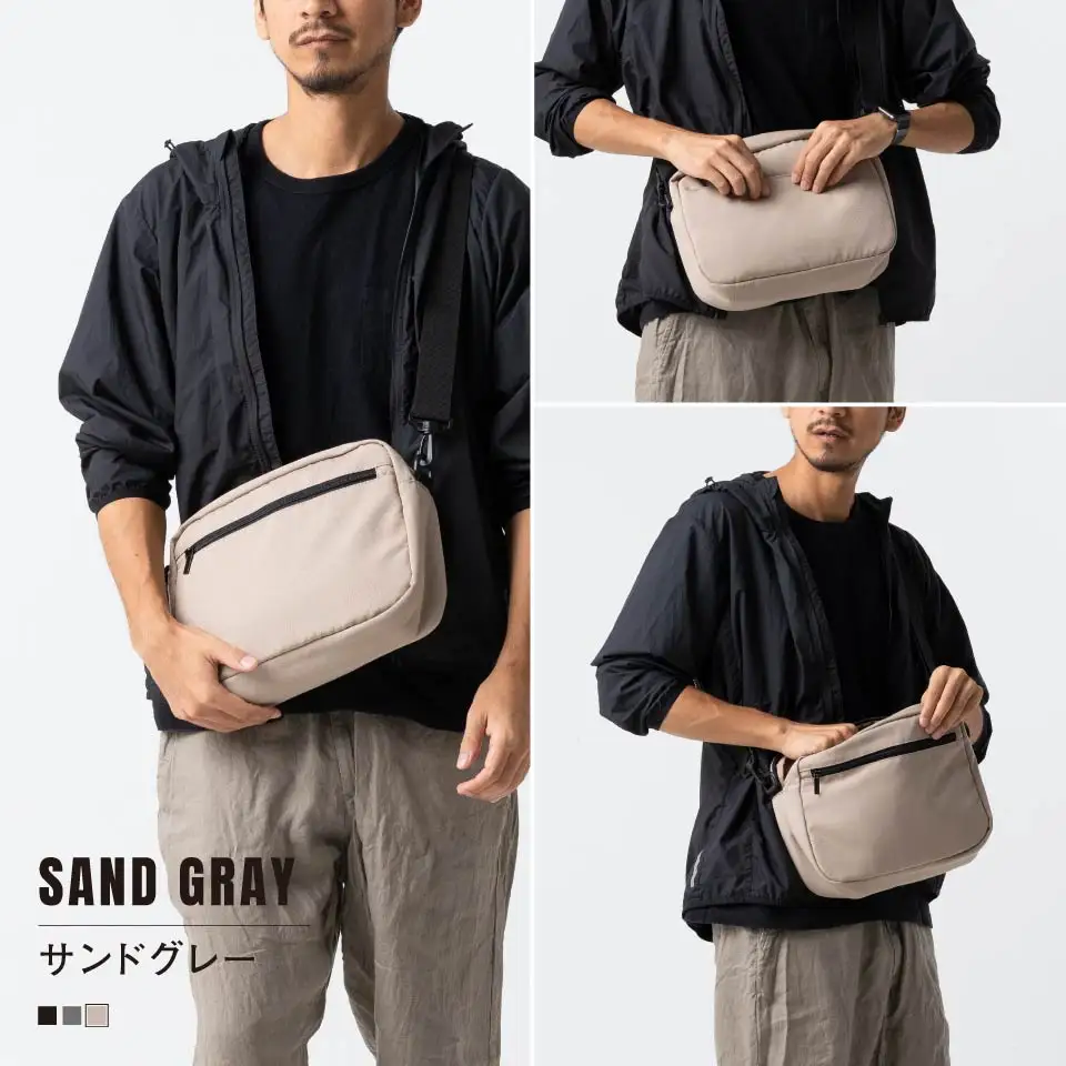 サンドグレー MURA 撥水×抗菌×軽量 ショルダーバッグ｜ショルダー