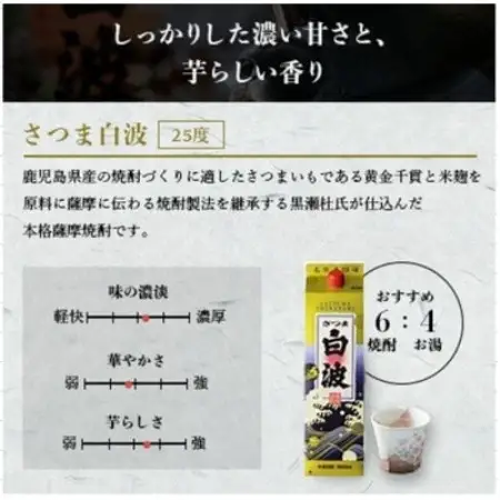 【2ヵ月毎定期便】さつま白波＆黒白波 1800ml×各3パックセット JJ15-0008全4回【配送不可地域：離島】【4088268】