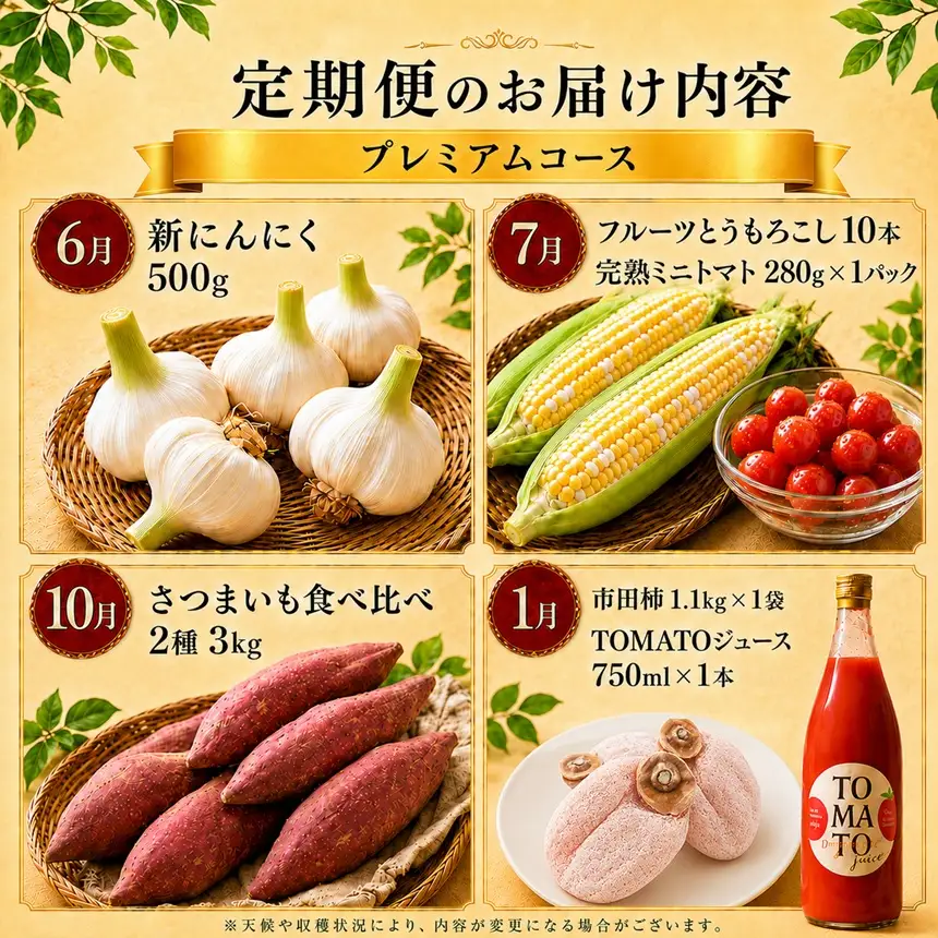 【定期便4回】「テトテ定期便」プレミアム+（プラス）コース ＜6月・7月・10月・1月発送＞| テトテ農園