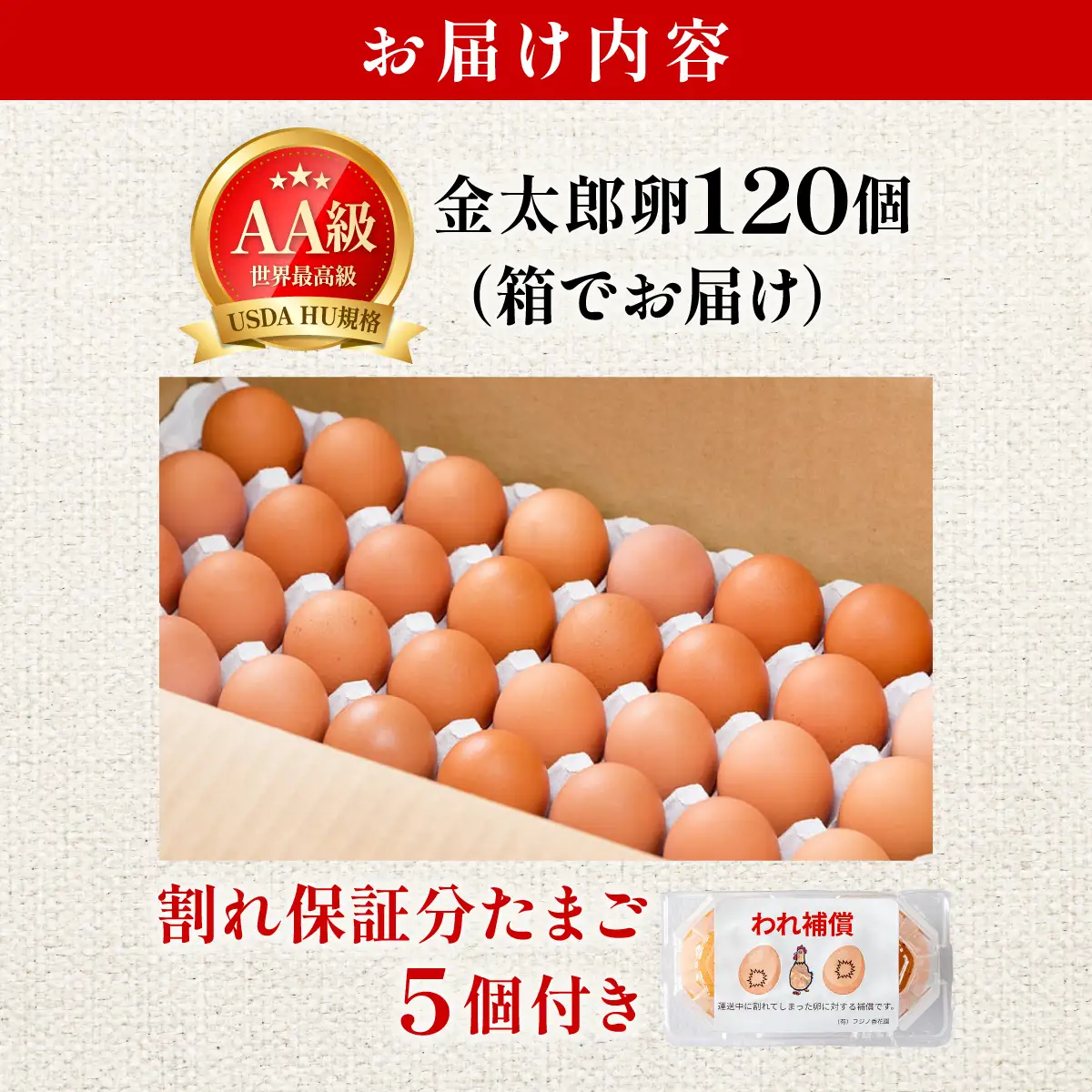 【TVで紹介】鮮度ＡＡ級の世界最高ランク！金太郎卵 平飼い たまご まとめ買い120個