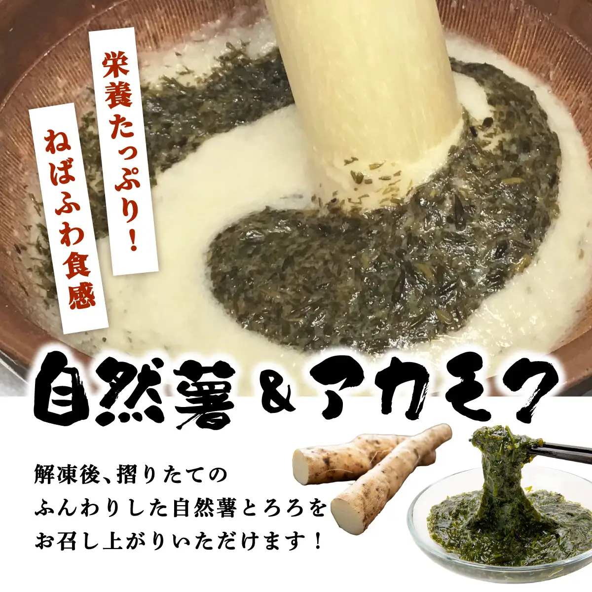 ≪定期便・全3回≫【磯の風味が香る】ふわふわとろろ! 那珂川産 博多自然薯 アカモク とろろ 60g×6個