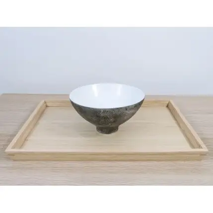 有田焼 李荘窯 Moon Surface 茶碗【三光堂】ご飯茶碗 茶碗 ちゃわん 飯碗 黒い器 月面風 モダン おしゃれ ギフト プレゼント A24-218