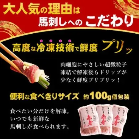 【毎月定期便】馬刺しヘルシー赤身500g 10人前★専用タレ5個付き 全3回【配送不可地域：離島】【4088596】