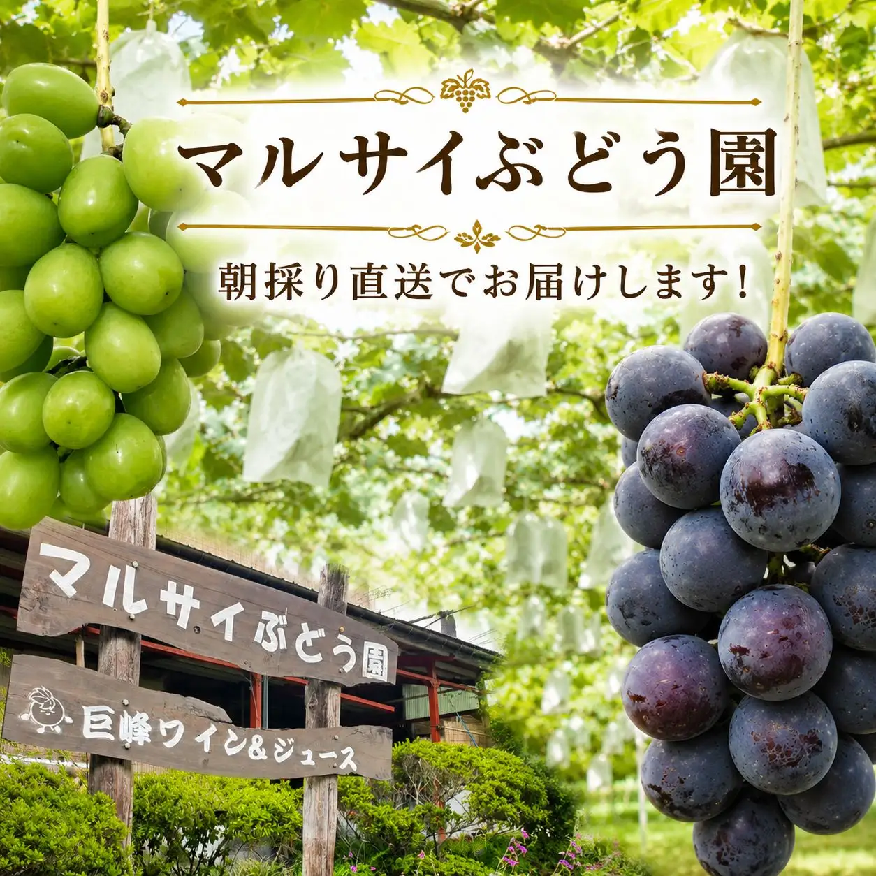 巨峰 3房～4房 と シャインマスカット 1房 セット 約2kg