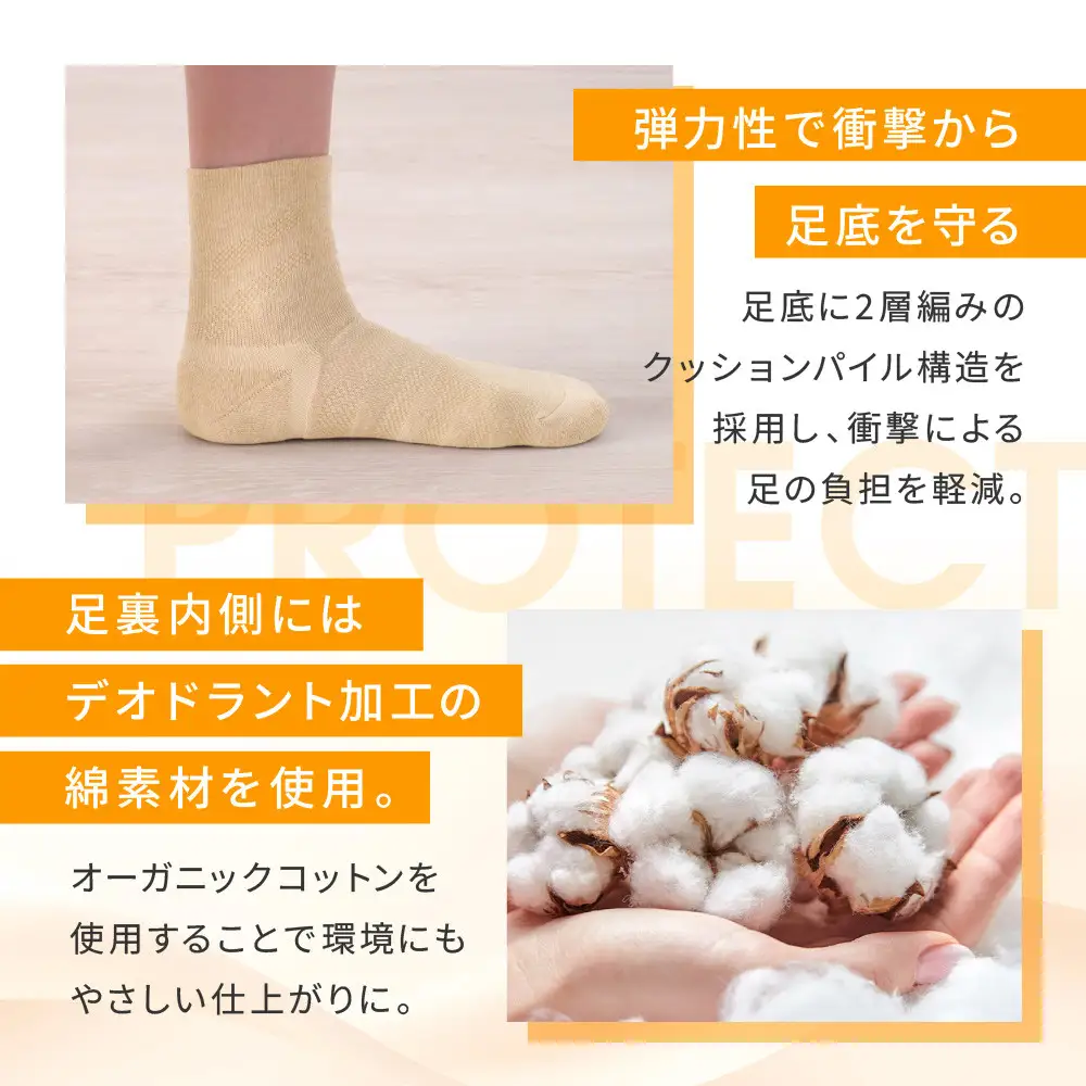 【ファイテン】ソックス クッションパイル ブラック＜22～24cm＞｜京都 人気ブランド ソックス