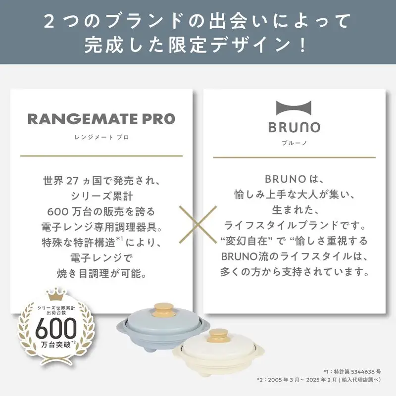 （丸型）レンジメートプロ by BRUNO ホワイト 0152-013-S08-2
