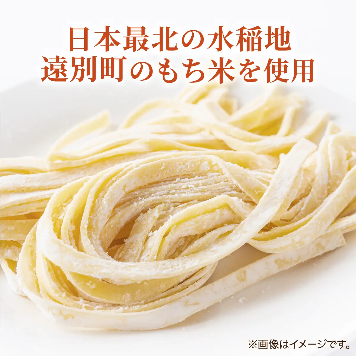 【遠別町産もち米使用】米粉の生パスタ　フィットチーネ（1袋2食入×3袋セット）※ソース無