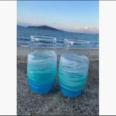 【福岡市】オーシャングラス 1個 420ml【エメラルドグリーン系】
