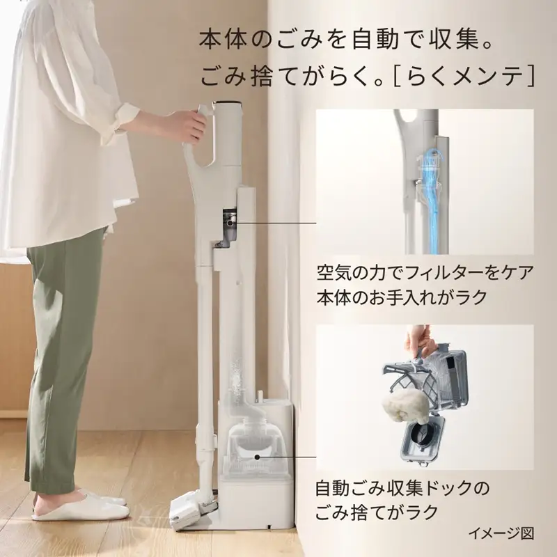 日立【自動ごみ収集ドック付スティック】掃除機　PV-BG1000R (W)【 HITACHI 日立 家電 茨城県 日立市 】