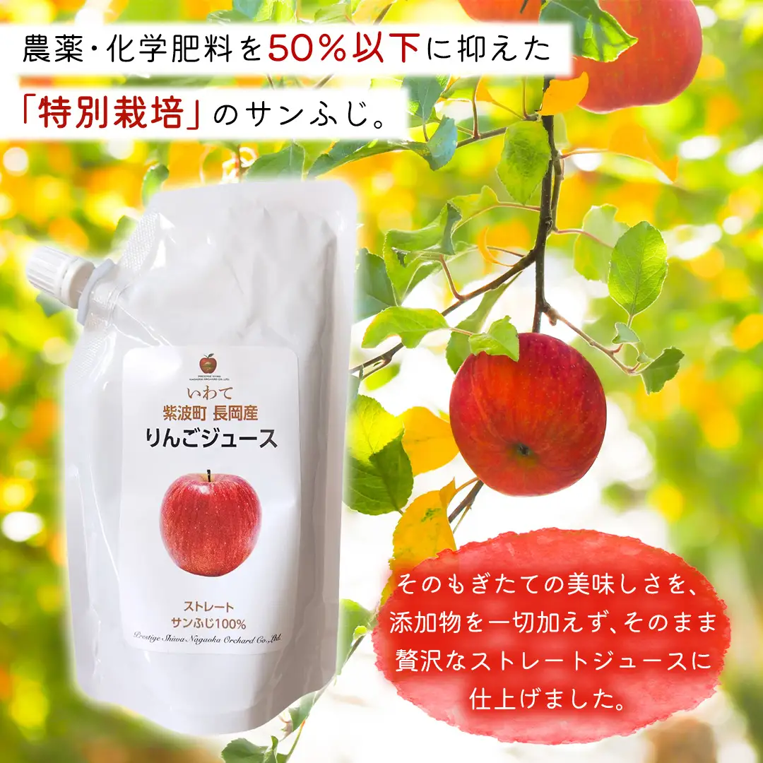 無添加 りんごジュース ストレート「サンふじ」200g×10個 (FH005)