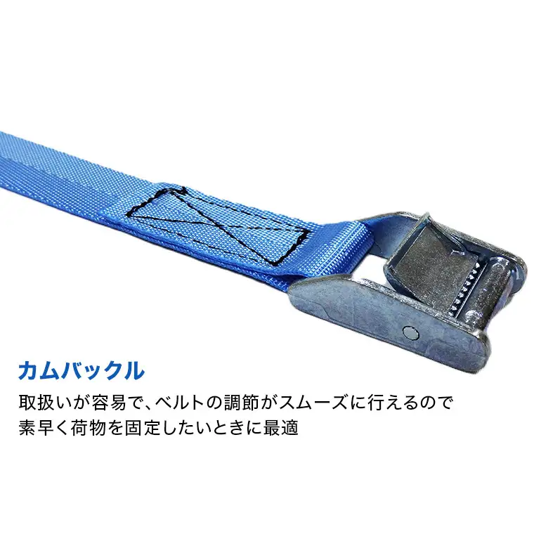 ラッシングベルト カムバックル付きエンドレス 幅25mm 長さ2ｍ×4本セット スカイブルー ベルト キャンプ用品 オートバイ 荷崩れ防止 静岡 浜松市