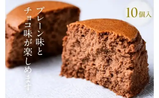 あわゆきチーズ フロまーる 半熟チーズケーキ プレーン＆チョコ（10個入り）【地場産品】