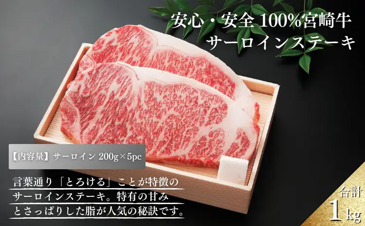 厳選 江田和牛 サーロインステーキセット1.0kg(200g×5) ワンストップオンライン対応 TF0710-P00051