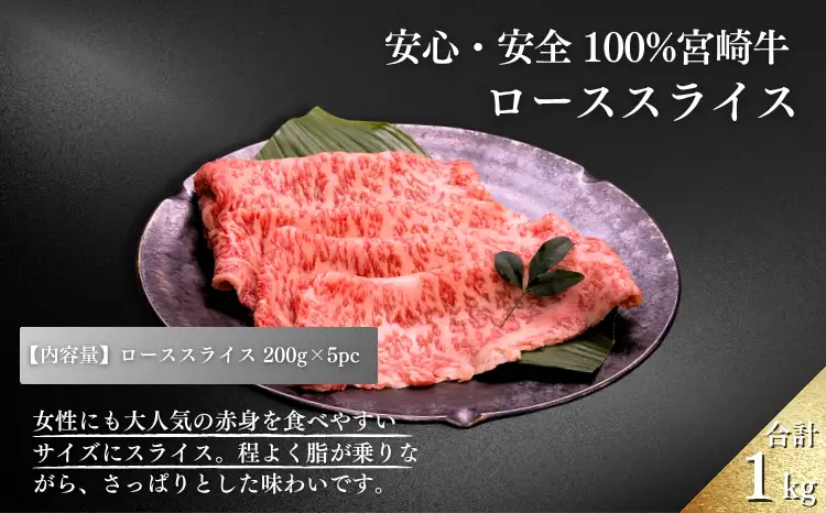 厳選 江田和牛 ローススライス1kgセット(200g×5p) ワンストップオンライン対応 TF0713-P00051