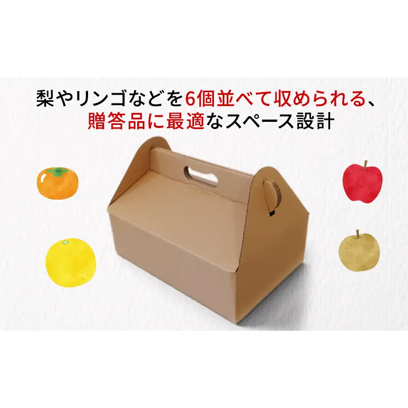 贈答用段ボールケース（果物）30ケース 箱 ダンボール フタ付き 贈答用 ギフト 果物 フルーツ 梨 リンゴ アウトドア ピクニック お弁当 組み立て簡単 道具不要 静岡県 森町