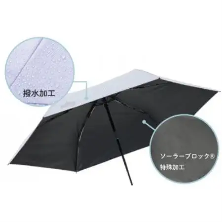 ソーラーブロック日傘・オートコンパクト　L(晴雨兼用) 通勤でも使えるアウトドア日傘81336748【1754353】