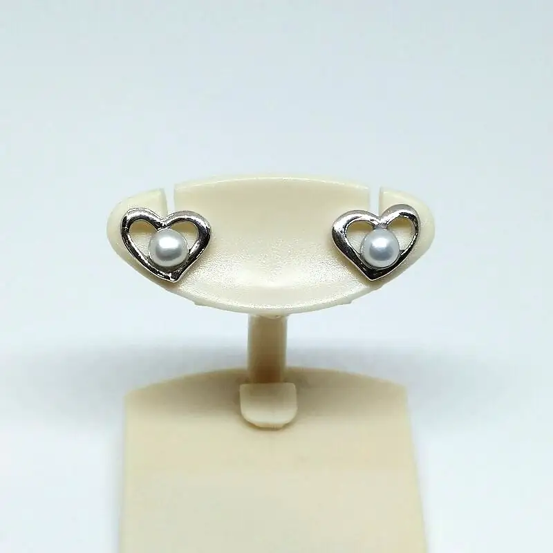 2220 真珠ピアス・ハートプチ（淡水本真珠・ボタン）贈り物 かわいい アクセサリー カジュアル オシャレ クリスマスプレゼント