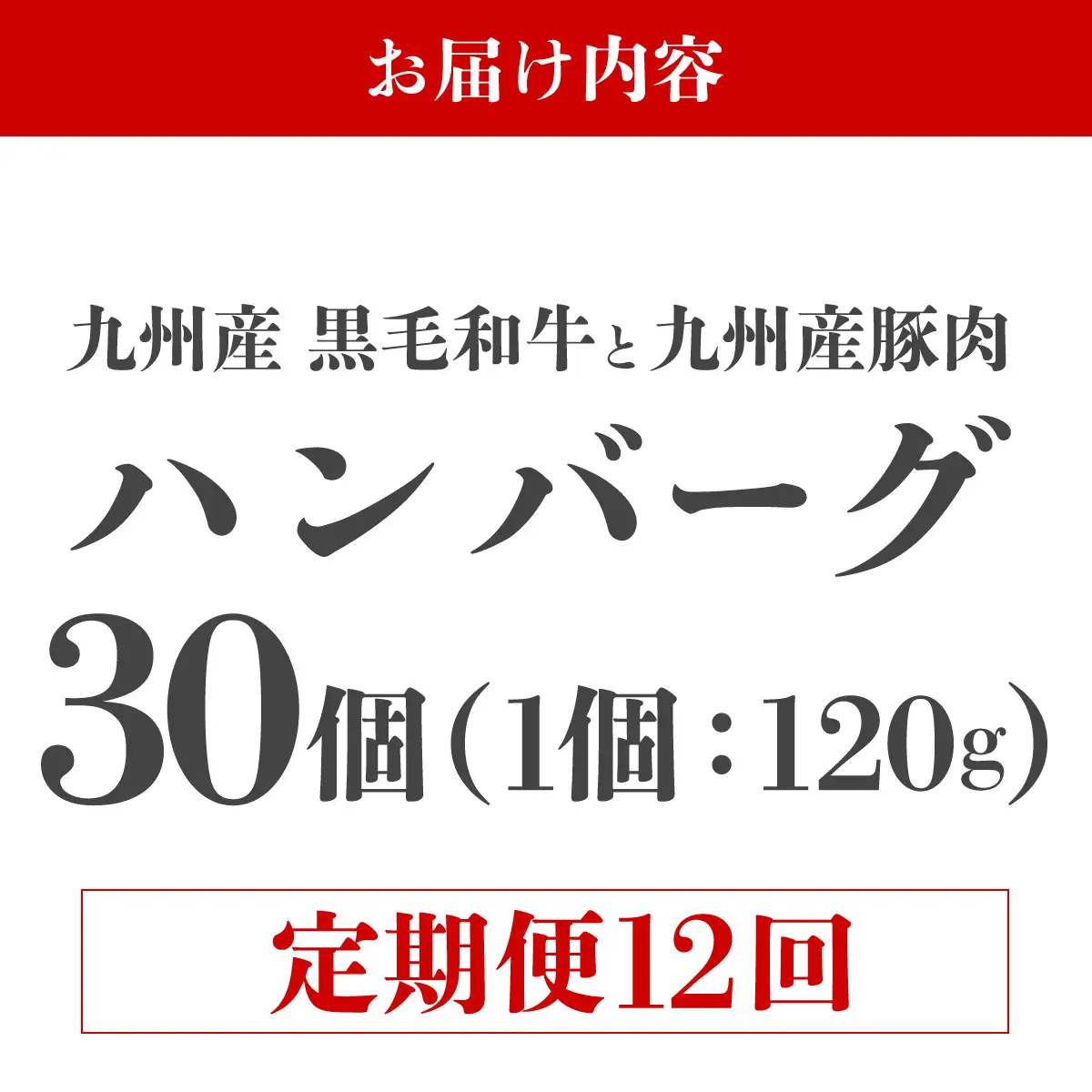 ＜定期便・全12回＞九州産黒毛和牛と九州産豚肉 ハンバーグ 30個セット