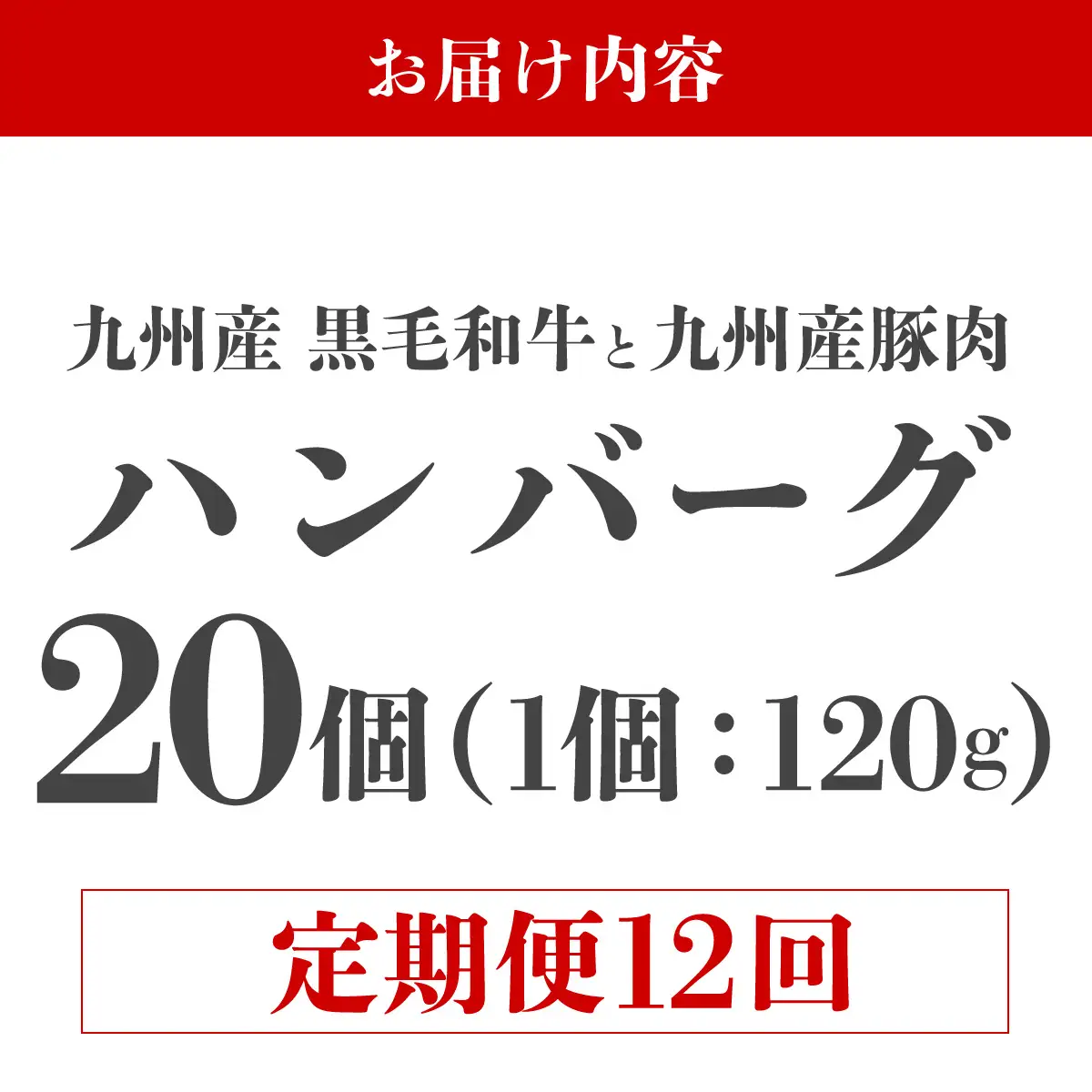 ＜定期便・全12回＞九州産黒毛和牛と九州産豚肉 ハンバーグ 20個セット