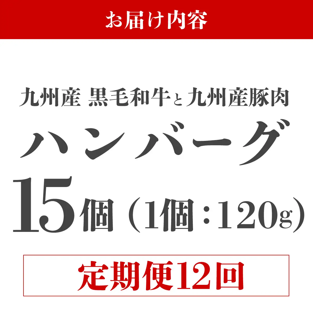 ＜定期便・全12回＞九州産黒毛和牛と九州産豚肉 ハンバーグ 15個セット