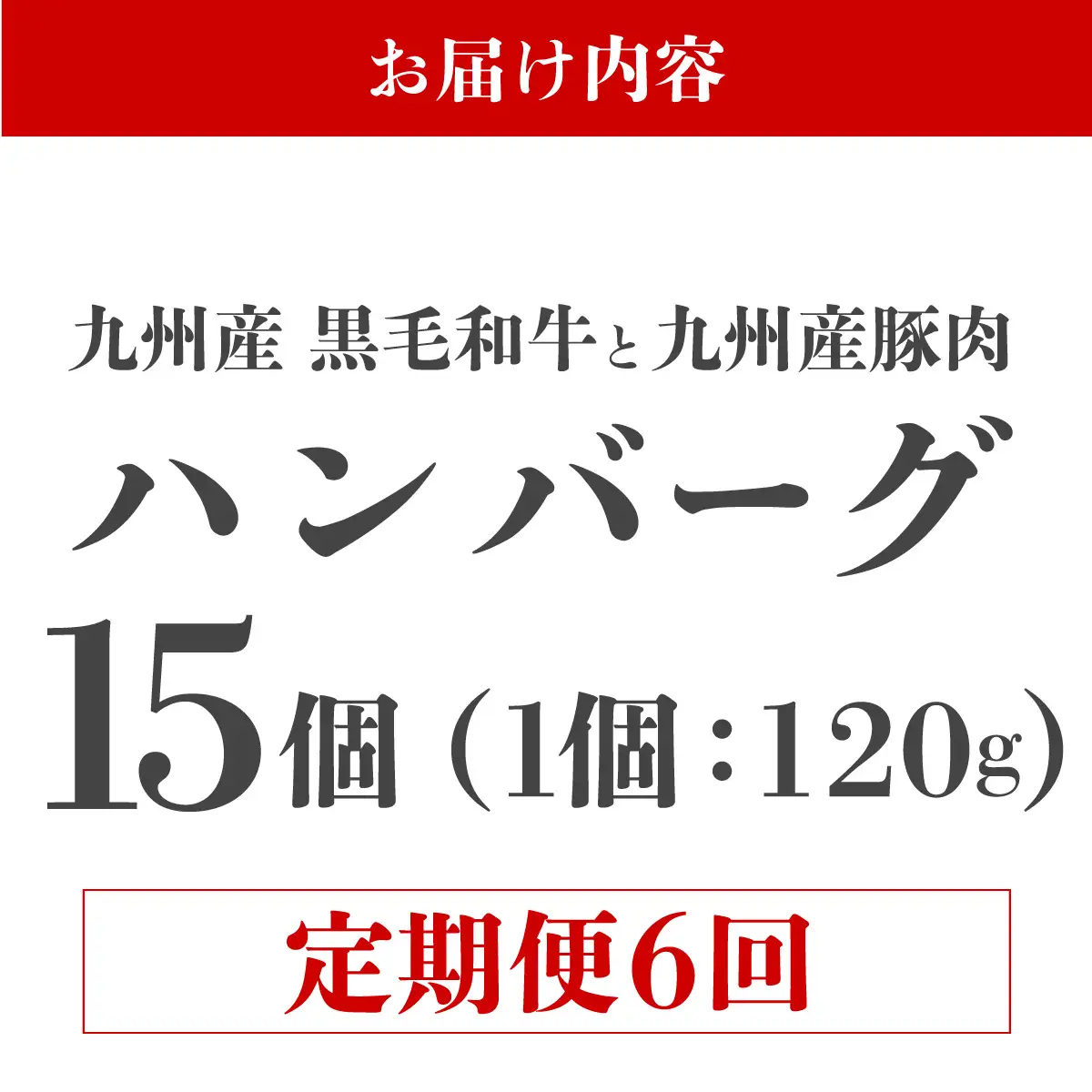 ＜定期便・全6回＞九州産黒毛和牛と九州産豚肉 ハンバーグ 15個セット 