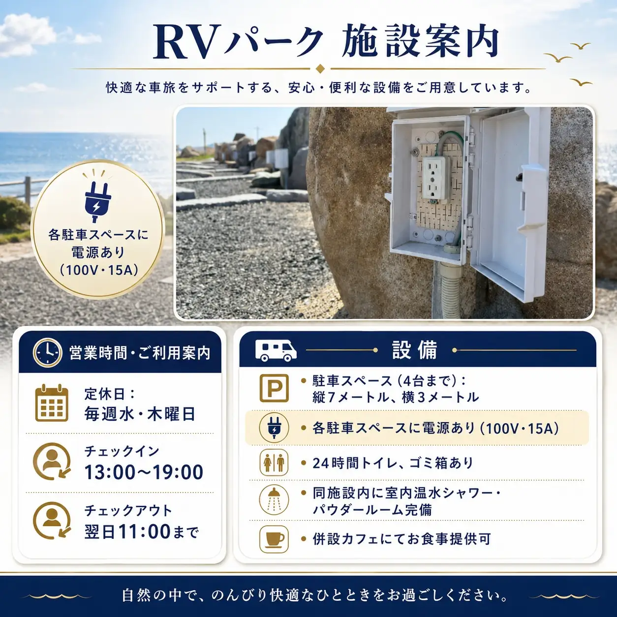 しお活HARBOR JRVA認定・RVPARK 1泊 利用券