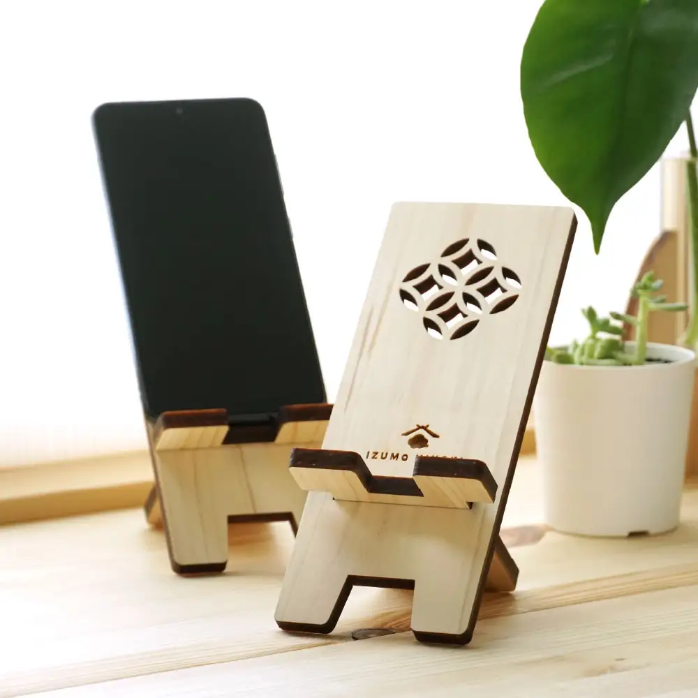 国産ひのきのスマホスタンド＆マグネットセット（七宝）