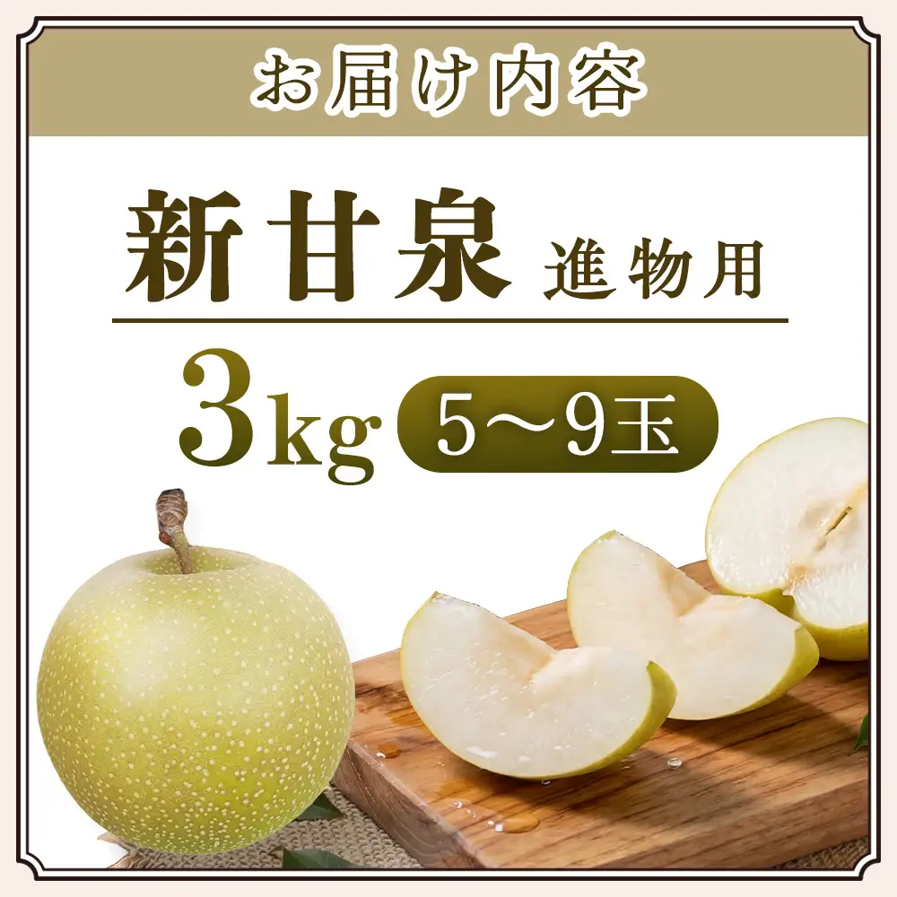 新甘泉【進物】3kg（三ツ田農園） 鳥取 梨 果物 フルーツ 和梨 新甘泉 しんかんせん 人気 甘い 進物 贈答用 赤秀