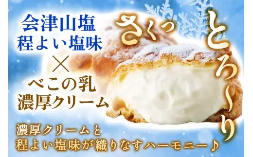 会津山塩のシュークリーム９個入り｜デザート おやつ スイーツ 贈答 ギフト ミルク