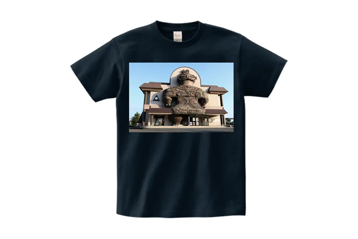 木造駅オリジナルTシャツ(ネイビー／Sサイズ) [1040]