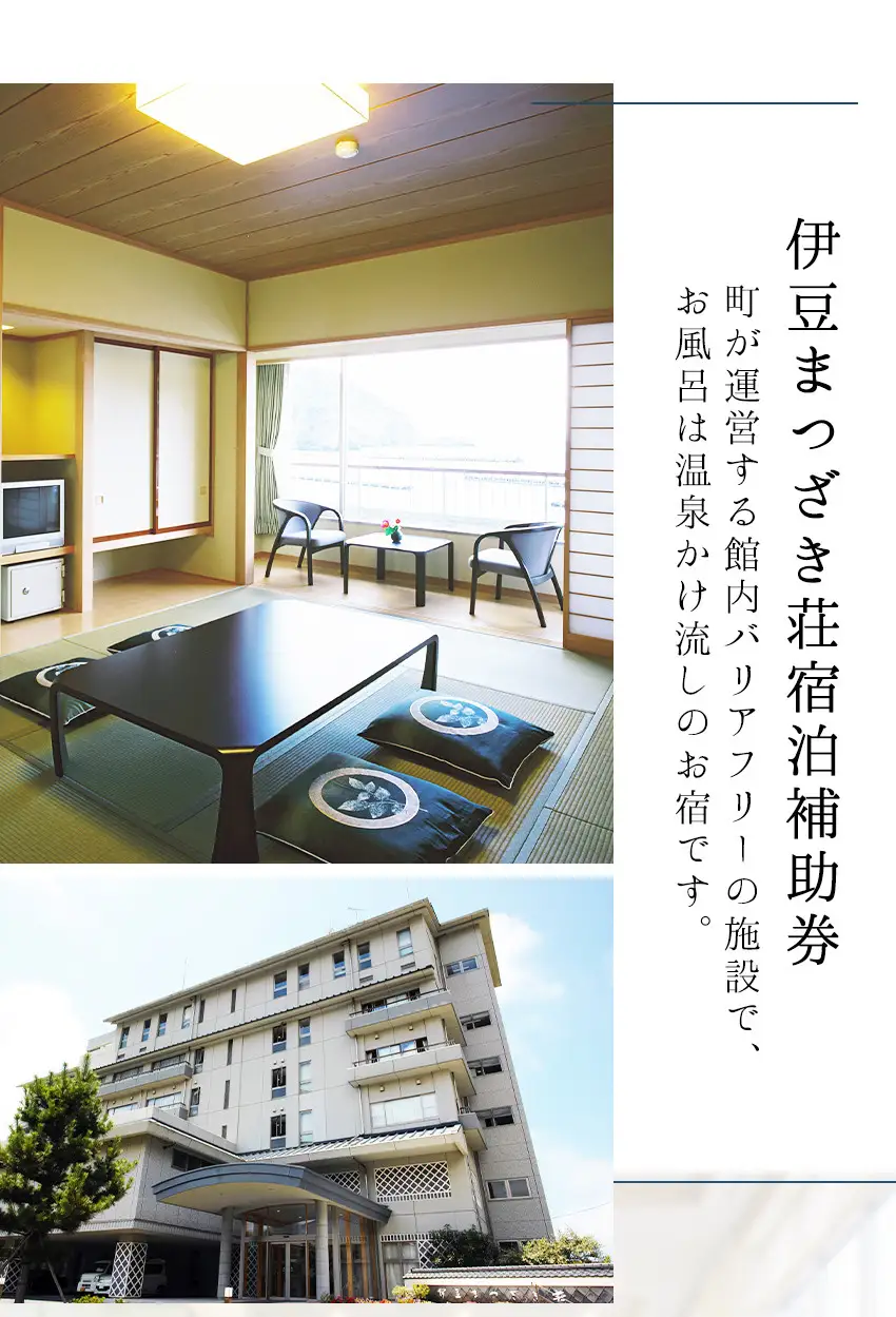 伊豆まつざき荘 宿泊補助券 B 　料理 海 オーシャンビュー 露天風呂 和室 洋室 海鮮 お刺身 静岡 伊豆 松崎