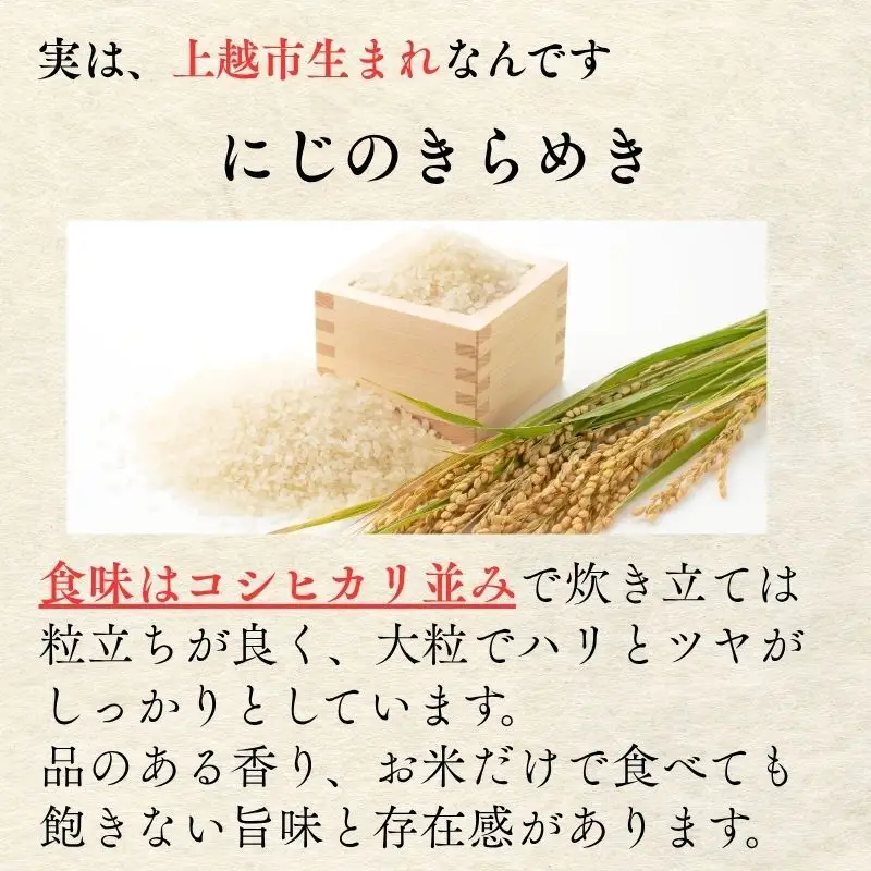 令和7年産 新潟県上越産米 にじのきらめき 5kg 雪中貯蔵米 精米 米ヴィレッジさんわ 雪むろ 雪室