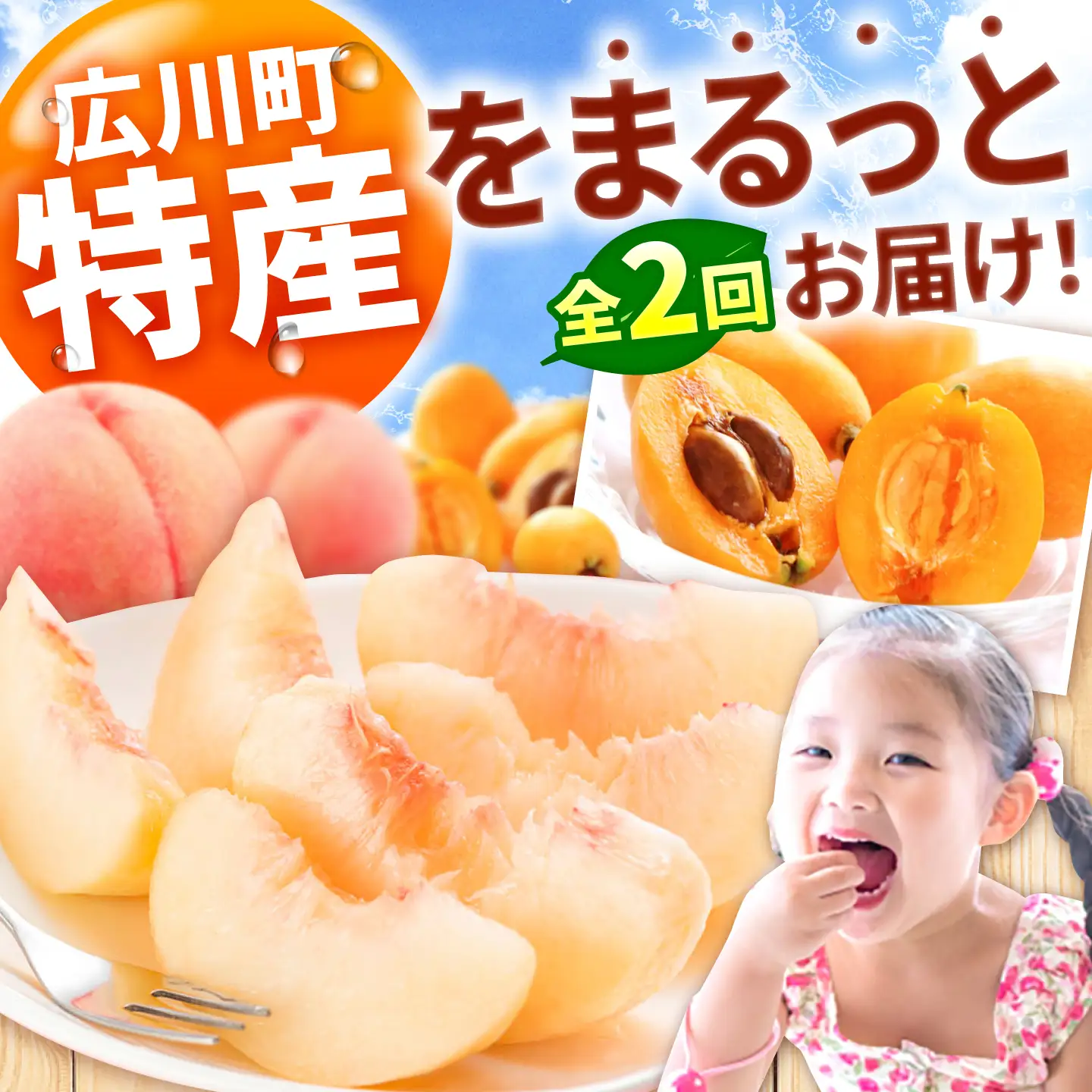 【2回定期便】フルーツ定期便（びわ/桃） 広川町 / JAふくおか八女農産物直売所どろや[AFAB120]
