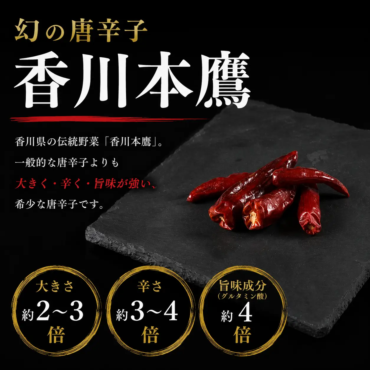 香川本鷹 唐辛子 8g (4本～6本) 3袋セット