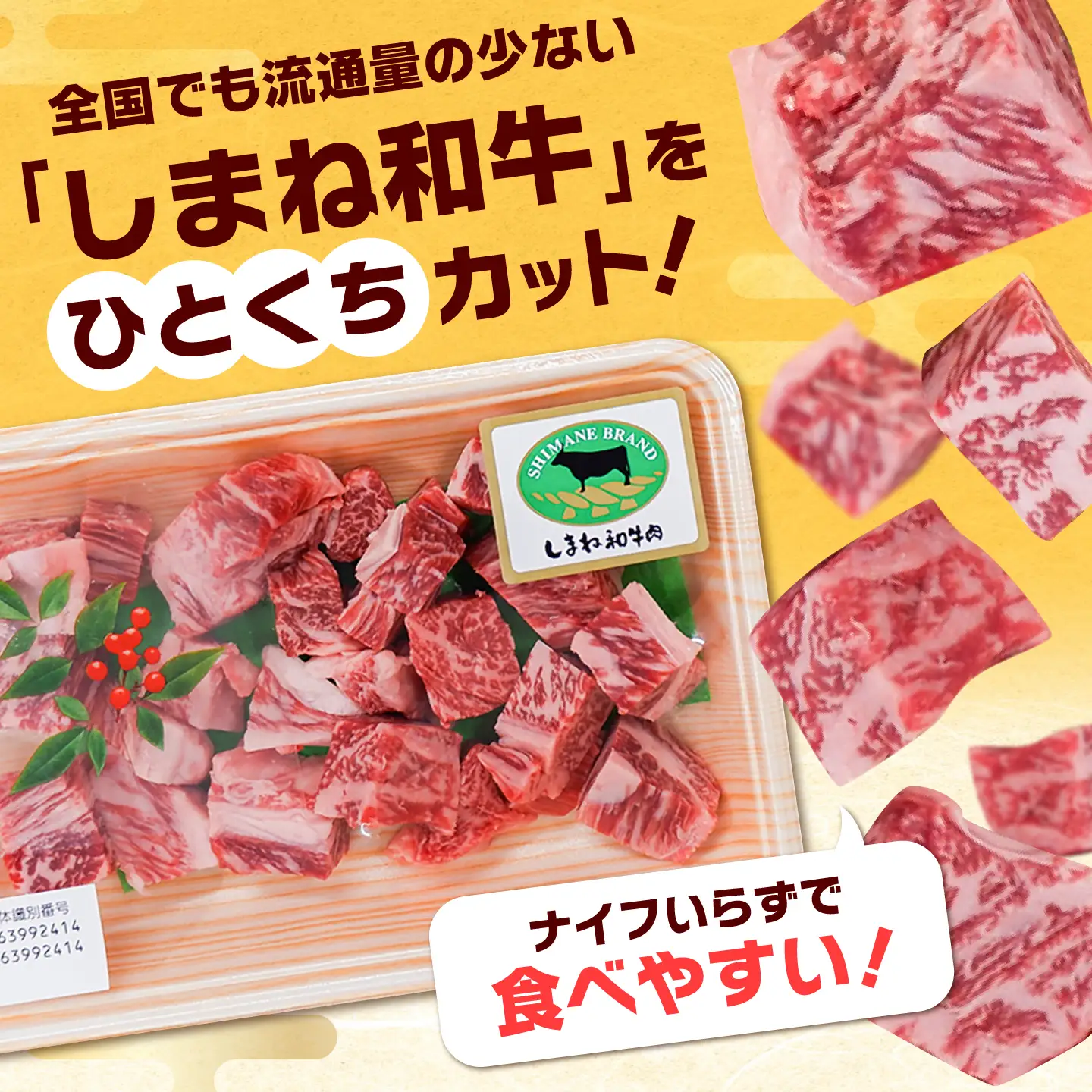 【訳あり】しまね和牛サイコロステーキ 200g ／ サイコロステーキ [AIDQ012]
