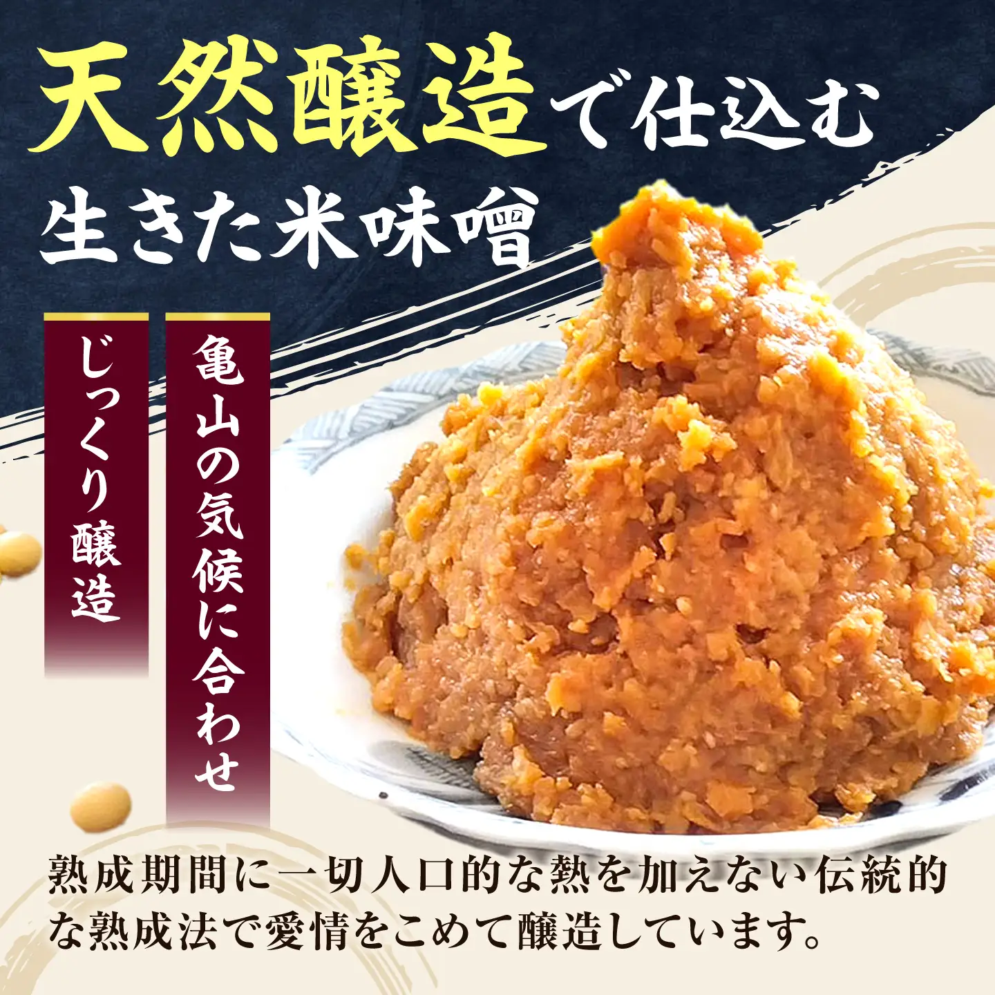 醤の力（ひしおのちから）長期熟成 天然 醸造みそ 500g / 味噌 発酵食品 調味料 手作り / 亀山市 / 醤の力[AMBF006]
