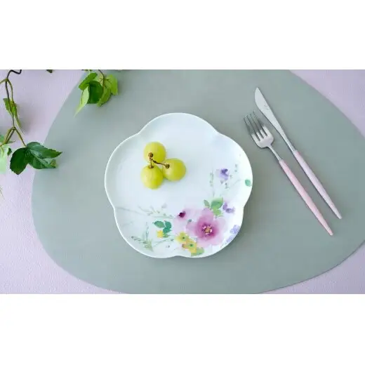 有田焼 花かれん アプリコット皿（M）【大慶】食器 器 うつわ パーティ ケーキ皿 取り皿 スイーツ皿 ギフト プレゼント A15-385