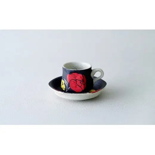 有田焼 赤バラ コーヒーカップ＆ソーサー【大慶】食器 コーヒー カップ＆ソーサー 器 うつわ 手描き 手仕事 ギフト プレゼント A30-857