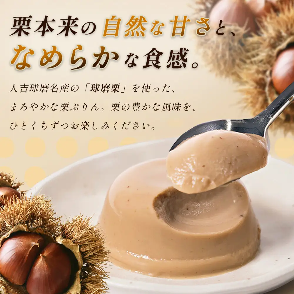 人吉球磨名産・球磨栗を使った「球磨栗ぷりん(プレーン)」 8個入り 064-0412