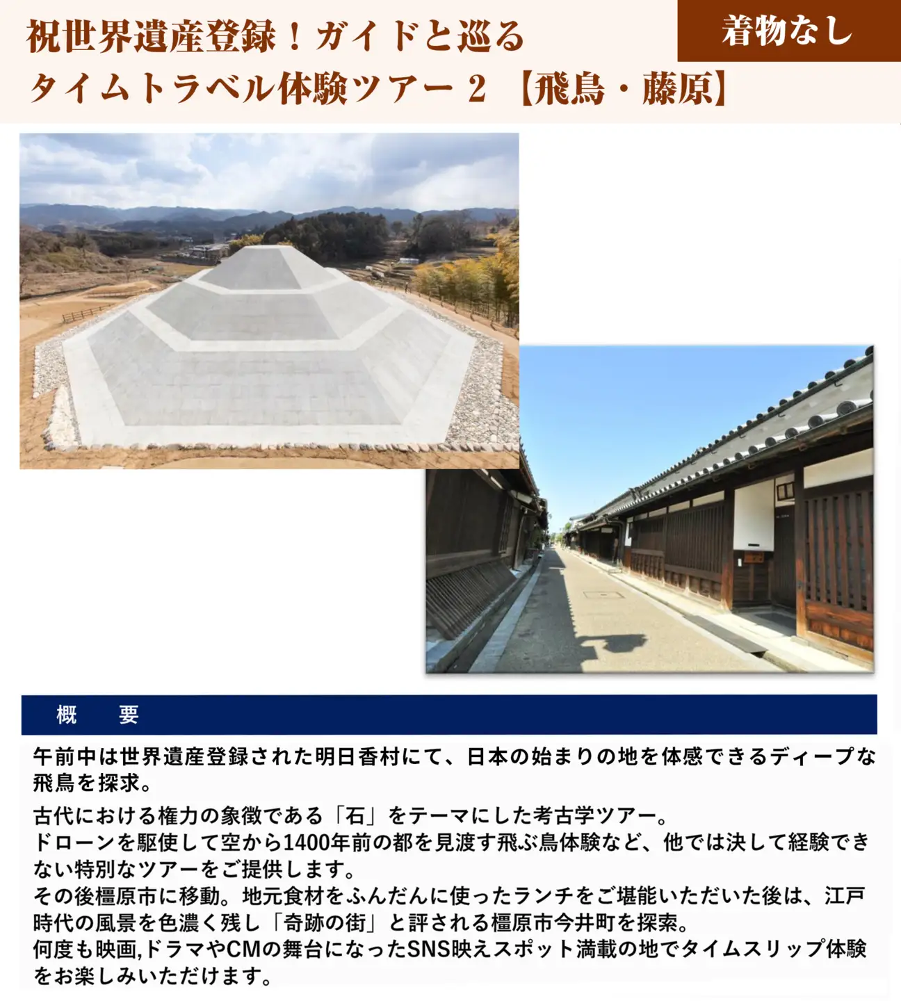 祝世界遺産登録！ガイドと巡るタイムトラベル体験ツアー2【飛鳥・藤原】 チケット