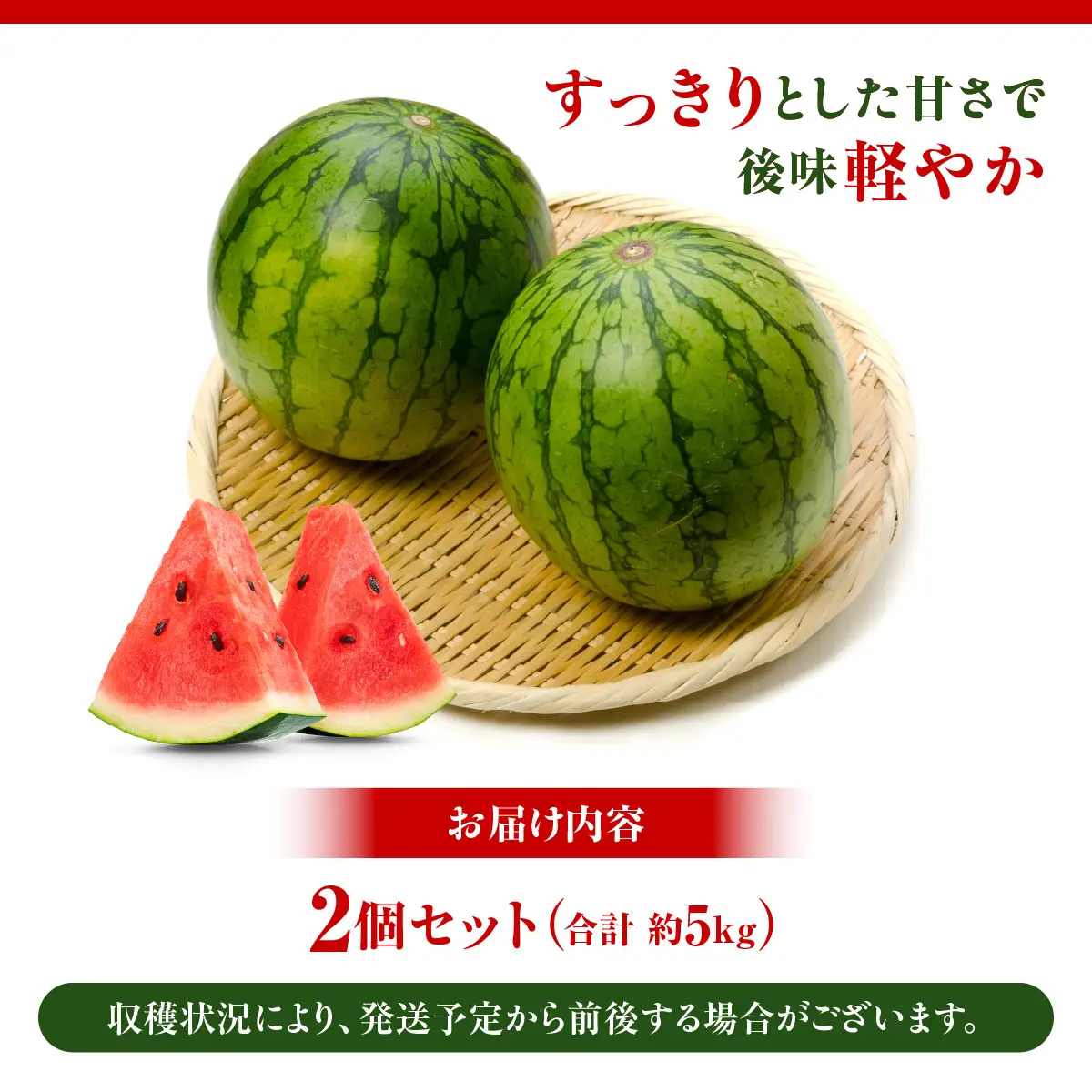 【先行予約・2027年6月上旬～発送】千葉県山武市産 船木さんちの小玉スイカ２個セット（合計約５㎏）  SMDD001