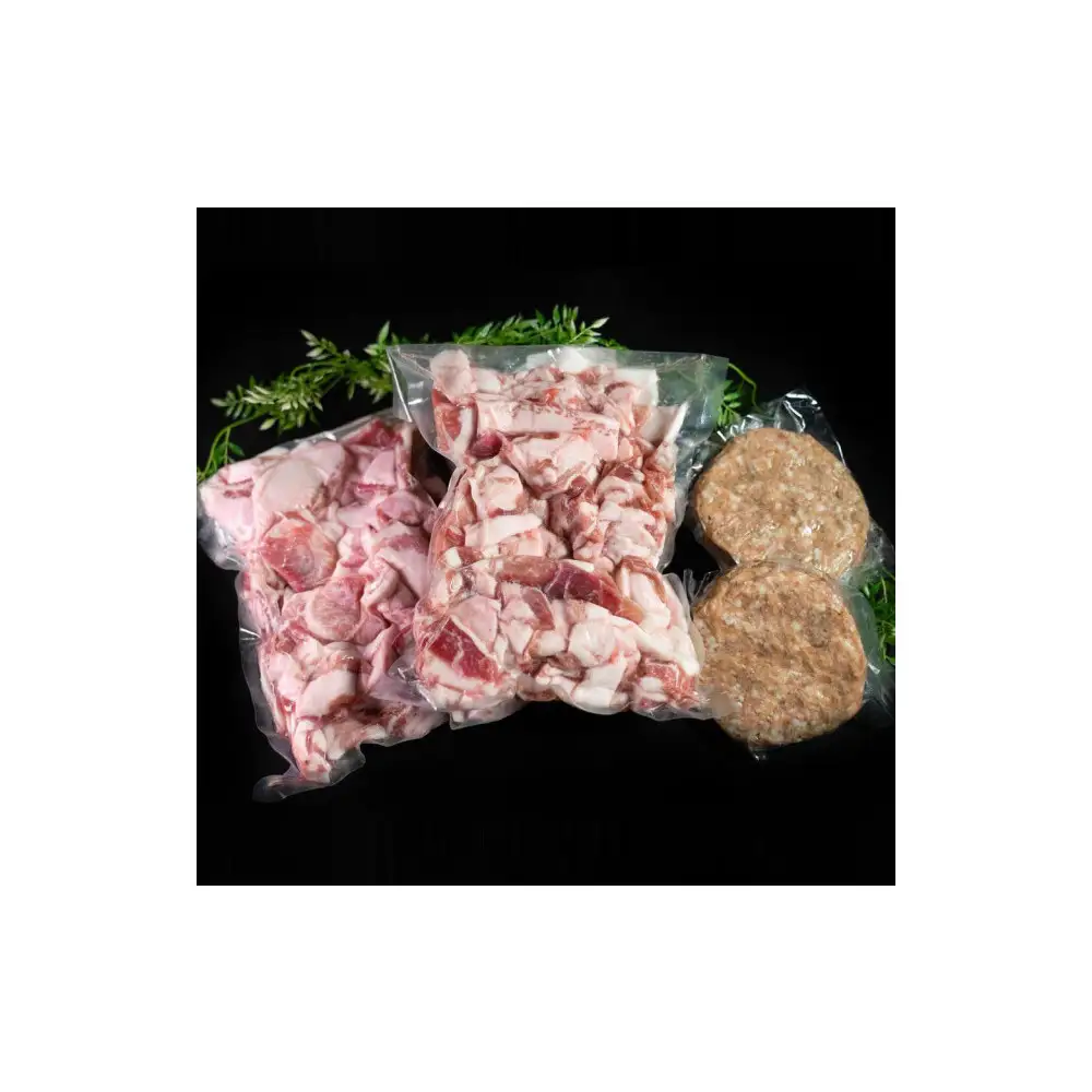 アグー豚こま肉「2kg」とハンバーグ「400g」セット
