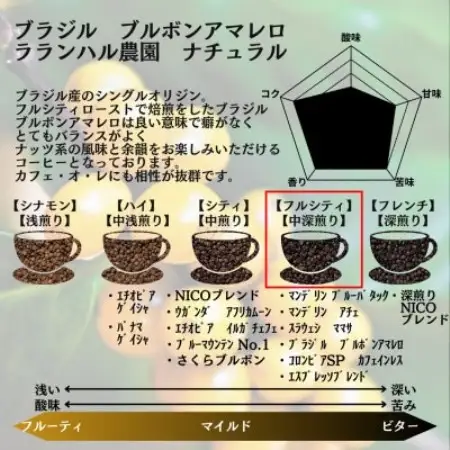 ブラジル ブルボンアマレロ 500g ×2【ペーパーフィルター用の中挽き】【1681786】
