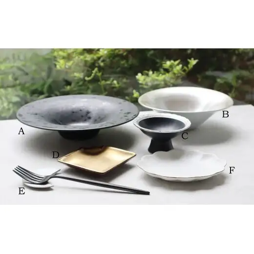 『アウトレット』有田焼 6点 セット（1）【まるふく】食器 器 うつわ パスタ皿 プレート 小皿 食器セット ゴールド おしゃれ デザート皿 訳あり A60-133