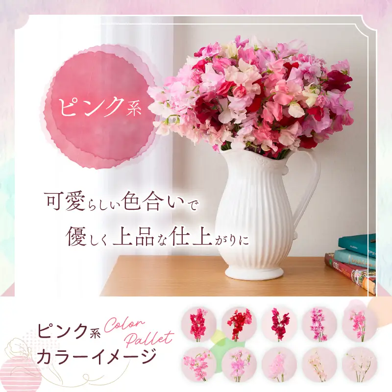 スイートピー 花束 50本 ピンク系 フラワー 期間限定 数量限定_CB122-26