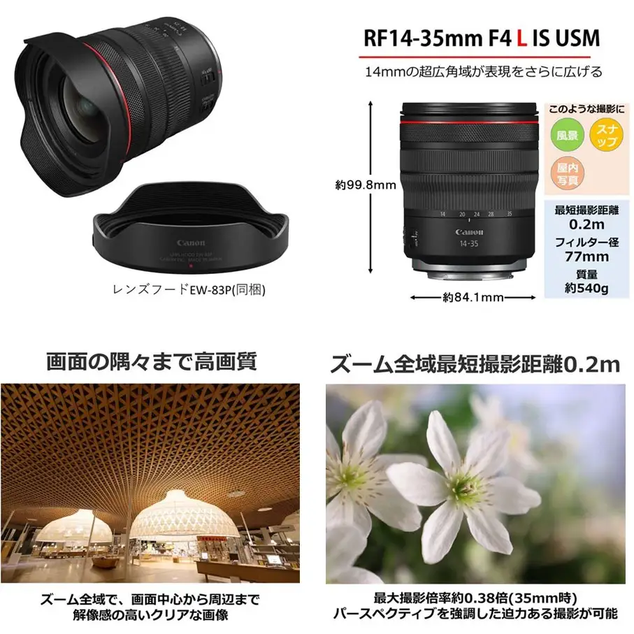 【Canon】 キヤノン 交換レンズ RF14-35mm F4 L IS USM カメラ レンズ_0063C